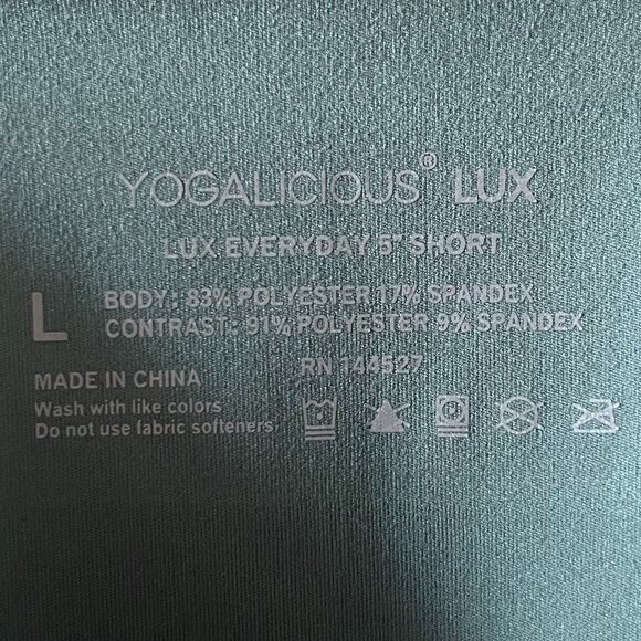 Yogalicious Women’s Lux Everyday 5" Shorts Teal Size Large - Picture 4 of 6